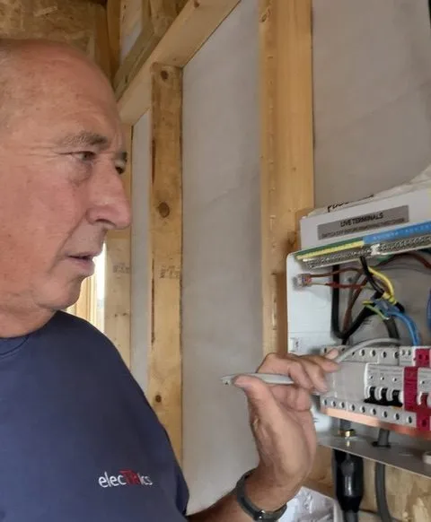TR Electrical Services inspecting a newly installed consumer unit